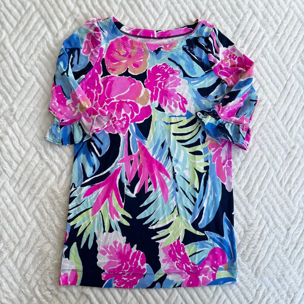 Lilly Pulitzer Sophie Ruffle Sleeve UPF 50+ Dress Size 5 Floral